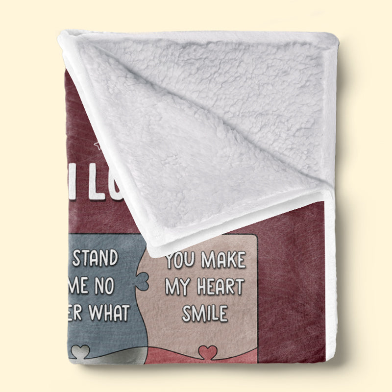 Custom Photo I Love The Way You Look At Me - Couple Personalized Custom Blanket - Gift For Husband Wife, Anniversary