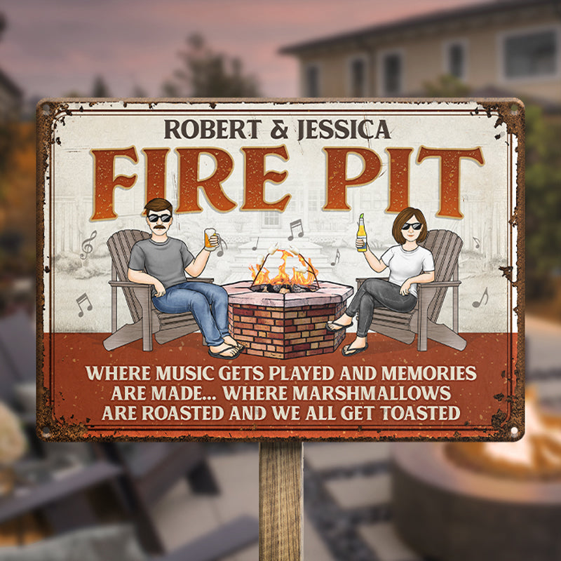 Where Music Gets Played And Memories Are Made  - Couple Personalized Custom Home Decor Metal Sign - House Warming Gift For Husband Wife, Anniversary