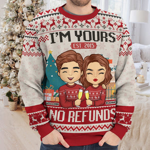 Plus mignon que Cupidon - Sweat-shirt personnalisé pour couple - Pull en laine unisexe - Cadeau de Noël pour mari et femme, anniversaire