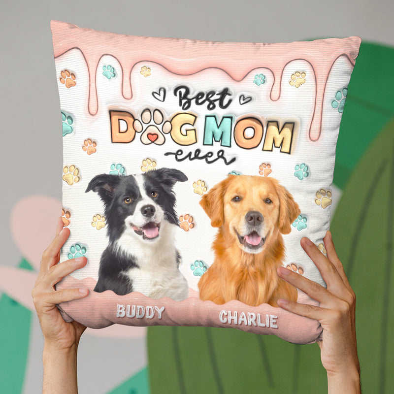 Custom Photo My Best Friend Has Four Paws- Dog & Cat Personalized Custom 3D Inflated Effect Printed Pillow - Gift For Pet Owners, Pet Lovers