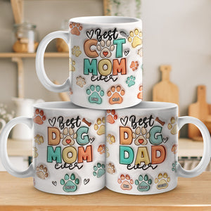 Dog Dad Eat Drink And Be Merry - Dog & Cat Personalized Custom 3D Inflated Effect Printed Mug - Christmas Gift For Pet Owners, Pet Lovers
