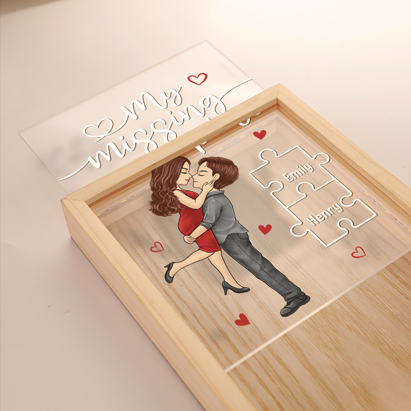 My Missing Piece - Couple Personalized Custom Frame Light Box - Gift For Husband Wife, Anniversary