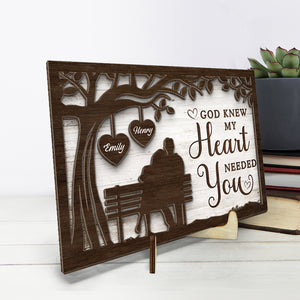 You Will Forever By My Always - Couple Personalized Custom 2-Layered Wooden Plaque With Stand - House Warming Gift For Husband Wife, Anniversary