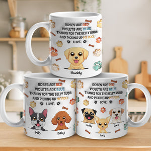 Thanks For The Belly Rubs - Dog Personalized Custom 3D Inflated Effect Printed Mug - Christmas Gift For Pet Owners, Pet Lovers