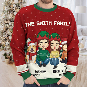 Christmas Eve Is Family Night - Family Personalized Custom Ugly Sweatshirt - Unisex Wool Jumper - Christmas Gift For Family Members