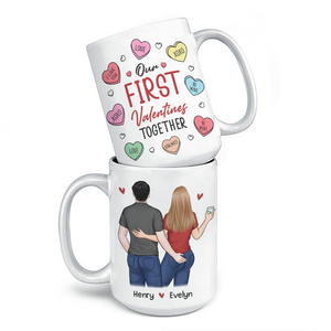 My Sun My Moon And All My Stars - Couple Personalized Custom Mug - Valentine Gift For Husband Wife, Anniversary, First Valentines Together