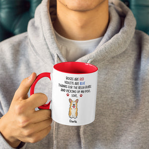 Thanks For The Belly Rubs And Picking Up Our Poo - Dog Personalized Custom Accent Mug - Christmas Gift For Pet Owners, Pet Lovers