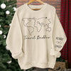 We're On The Vacay Mode - Couple Travel Personalized Custom Unisex Sweatshirt With Design On Sleeve - Holiday Vacation Gift, Gift For Adventure Travel Lovers, Husband Wife, Anniversary