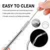 Combo 1 Replacement Lid, 2 Straws And 1 Cleaner Brush - BPA Free Lid, Stainless Steel Metal Straws With Cleaner Brush Set - Reusable Drinking Accessories For Can Cooler Tumbler