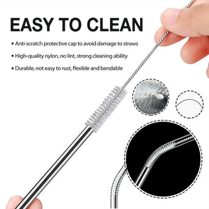 Combo 1 Replacement Lid, 2 Straws And 1 Cleaner Brush - BPA Free Lid, Stainless Steel Metal Straws With Cleaner Brush Set - Reusable Drinking Accessories For Tumblers, Mugs, Cups