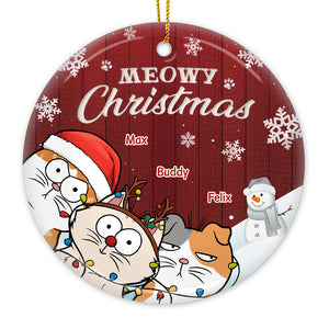 Have A Furry Purry Christmas - Cat Personalized Custom Ornament - Ceramic Round Shaped - Christmas Gift For Pet Owners, Pet Lovers