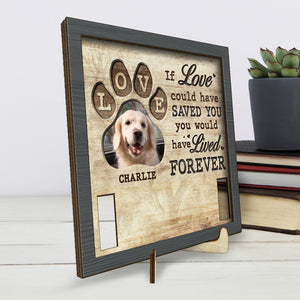 Custom Photo Losing You Is Like Losing A Family Member - Memorial Personalized Custom Pet Loss Sign, Collar Frame With Stand - Sympathy Gift, Gift For Pet Owners, Pet Lovers