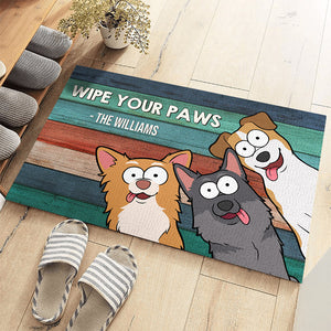 Wipe Your Paws - Dog Personalized Custom Home Decor Decorative Mat - Gift For Pet Owners, Pet Lovers