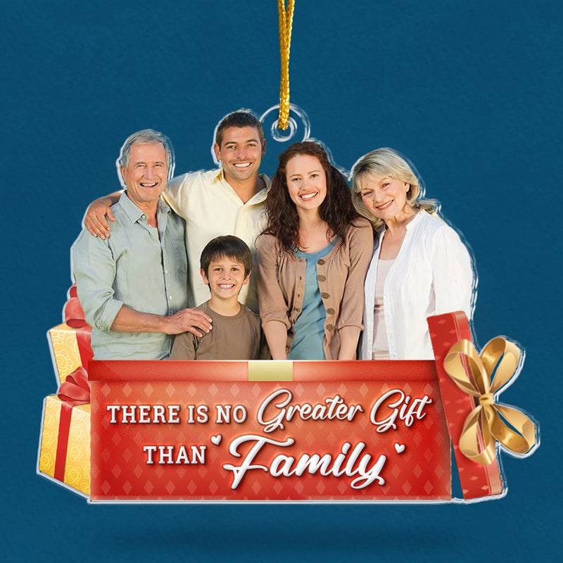 Family Custom Photo The Christmas Spirit Lives Here - Family Personalized Custom Ornament - Acrylic Custom Shaped - Christmas Gift For Family Members
