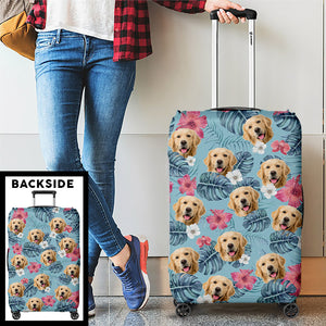 Custom Photo Pets Are Paw-Some Companions - Dog & Cat Personalized Custom Luggage Cover - Holiday Vacation Gift, Gift For Adventure Travel Lovers, Pet Owners, Pet Lovers