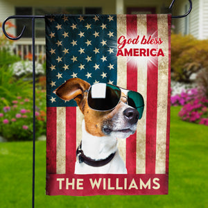 God Bless America Proud Dog - 4th Of July Decoration - Personalized Dog Flag