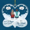 Heaven Is So Lucky To Have You - Memorial Personalized Custom Ornament - Acrylic Infinity Heart Shaped - Christmas Gift, Sympathy Gift For Family Members
