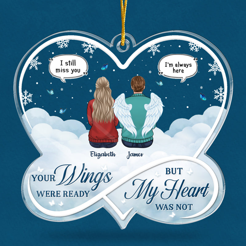 Heaven Is So Lucky To Have You - Memorial Personalized Custom Ornament - Acrylic Infinity Heart Shaped - Christmas Gift, Sympathy Gift For Family Members