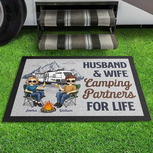 Happiness Is A Way Of Travel - Camping Personalized Custom Home Decor Decorative Mat - House Warming Gift For Husband Wife, Camping Lovers