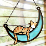 I'm Not Lazy, I'm Just Very Relaxed - Cat Personalized Window Hanging Suncatcher - Gift For Pet Owners, Pet Lovers