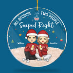 Custom Name Swiped Right Christmas Gifts for Couples - Personalized Ornament