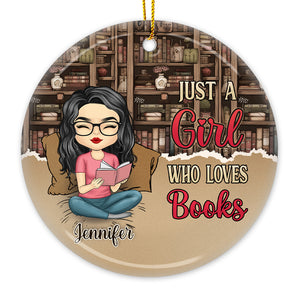Just One More Chapter - Personalized Custom Ornament - Ceramic Round Shaped - Christmas Gift For Book Lovers