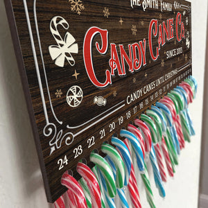 Sweet But Twisted - Family Personalized Custom Candy Christmas Countdown Wooden Sign, Advent Calendar - Christmas Gift For Family Members