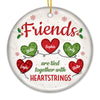 Friends Are Together - Bestie Personalized Custom Ornament - Ceramic Round Shaped - Christmas Gift For  Best Friends, BFF, Sisters