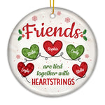 Custom Name Christmas Friends Gifts - Personalized Ceramic Ornament