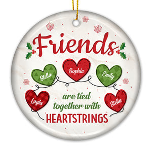 Friends Are Together - Bestie Personalized Custom Ornament - Ceramic Round Shaped - Christmas Gift For  Best Friends, BFF, Sisters