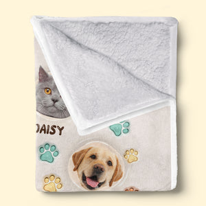 Custom Photo Our Pets Are Our Family - Dog & Cat Personalized Custom 3D Inflated Effect Printed Blanket - Gift For Pet Owners, Pet Lovers