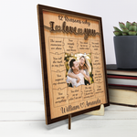 Custom Photo 12 Reasons Why I Love You Couple Gifts - Personalized Wooden Plaque