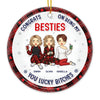 Congrats On Being My Sister Bestie - Bestie Personalized Custom Ornament - Ceramic Round Shaped - Christmas Gift For Best Friends, BFF, Sisters