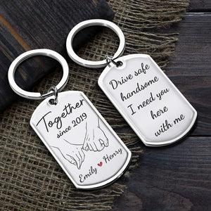 I'm Yours Forever - Couple Personalized Custom Keychain - Gift For Husband Wife, Anniversary