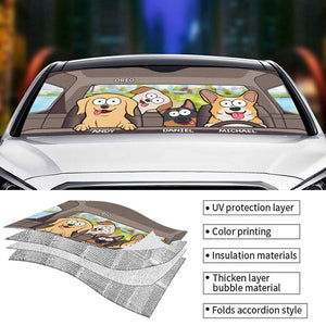 Dog's Trip - Dog Personalized Custom Auto Windshield Sunshade, Car Window Protector - Gift For Pet Owners, Pet Lovers