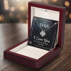 I Love You More Than All The Stars - Couple Personalized Custom Love Knot Necklace - Gift For Husband Wife, Anniversary