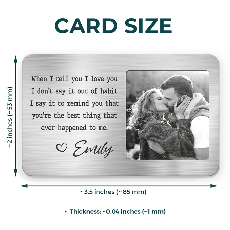 Photo personnalisée « Tu as volé mon cœur, mais je te le laisserai garder » - Carte portefeuille en aluminium personnalisée pour couple - Cadeau pour mari et femme, anniversaire