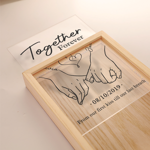 Together Forever From Our First Kiss Till Our Last Breath - Couple Personalized Custom Frame Light Box - Gift For Husband Wife, Anniversary