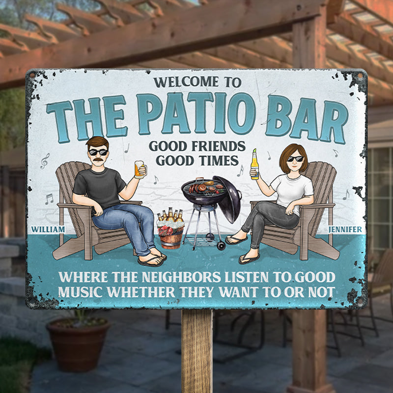 Good Friends Good Times Good Memories - Couple Personalized Custom Home Decor Metal Sign - House Warming Gift For Husband Wife, Anniversary