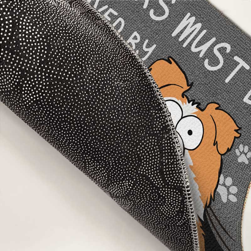 Our Doormat Is Pet Approved - Dog & Cat Personalized Custom Home Decor Decorative Mat - House Warming Gift For Pet Lovers, Pet Owners