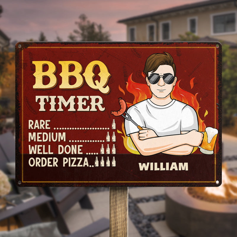 Keep Calm, It's BBQ Time - Family Personalized Custom Home Decor Metal Sign - Father's Day, House Warming Gift For Dad