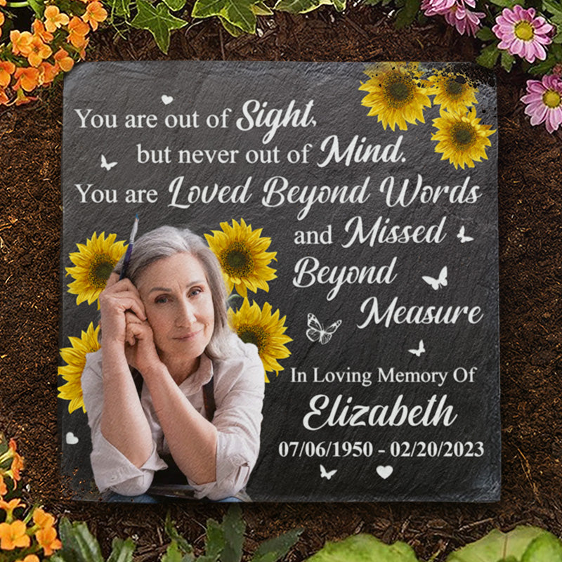 Custom Photo You Are Loved Beyond Words And Missed Beyond Measure - Memorial Personalized Custom Square Shaped Memorial Stone - Sympathy Gift For Family Members