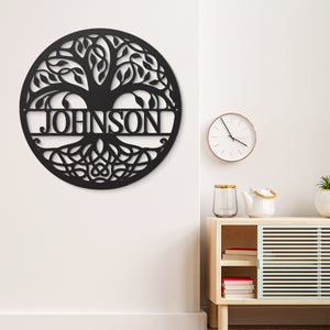 The Family Tree - Family Personalized Custom Home Decor Cut Metal Sign, Metal Wall Art - Gift For Family Members