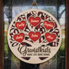 Grandkids Make My Heart Smile - Family Personalized Custom Shaped Home Decor Wood Sign - House Warming Gift, Christmas Gift For Grandma, Grandpa
