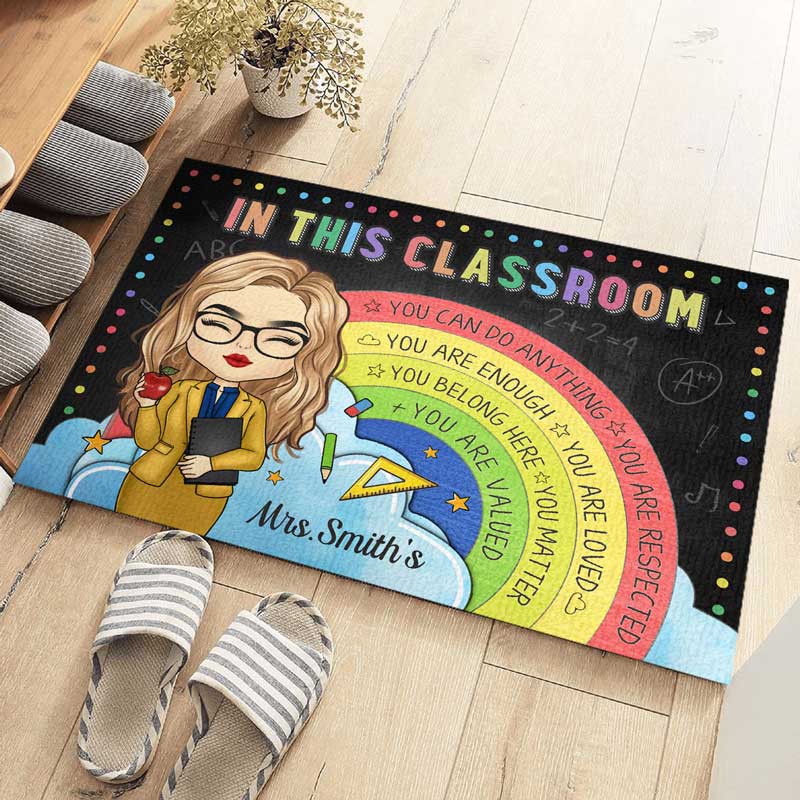 You Can Do Anything - Teacher Personalized Custom Home Decor Decorative Mat - House Warming Gift For Teacher, Back To School