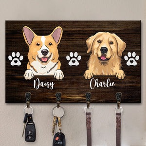 Life Is Better With Fur Babies - Dog Personalized Custom Home Decor Rectangle Shaped Key Hanger, Key Holder - House Warming Gift For Pet Owners, Pet Lovers