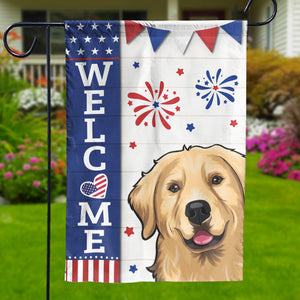 Hello Human, Welcome To My House - Dog & Cat Personalized Custom Patriotic Flag - Independence Day, 4th Of July, Gift For Pet Owners, Pet Lovers