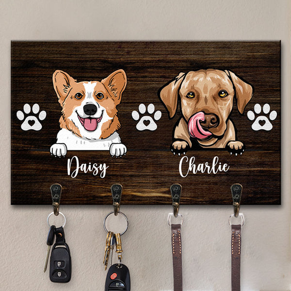 Personalized Key Ring Holder, Quote Key Holder, His Hers Ours Dog Paw  Family Name Key Rack, Couples Key Hanger, Housewarming Gift 
