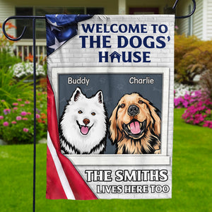 Welcome To Dog's House - Dog Personalized Custom Patriotic Flag - Independence Day, 4th Of July, Gift For Pet Owners, Pet Lovers