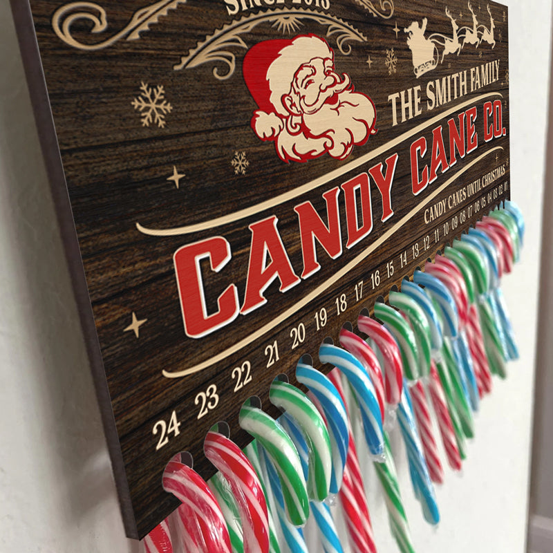 Christmas Is In The Air - Family Personalized Custom Candy Christmas Countdown Wooden Sign, Advent Calendar - Christmas Gift For Family Members